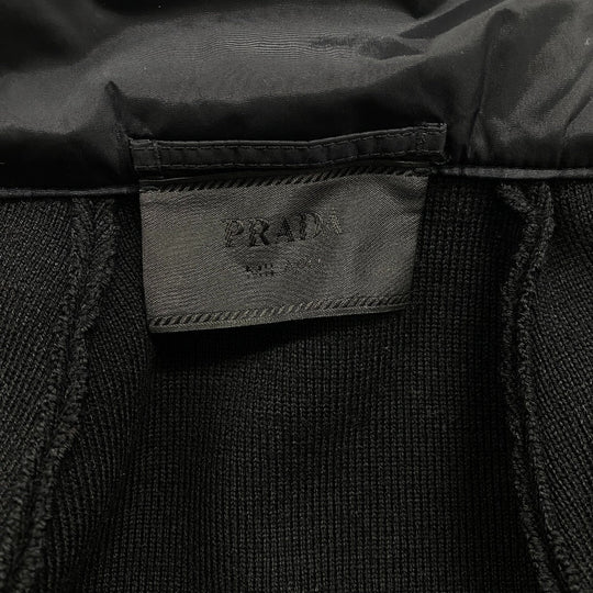 PRADA Down jacket Wool, Polyester black Knit switching mens 46 Used Authentic