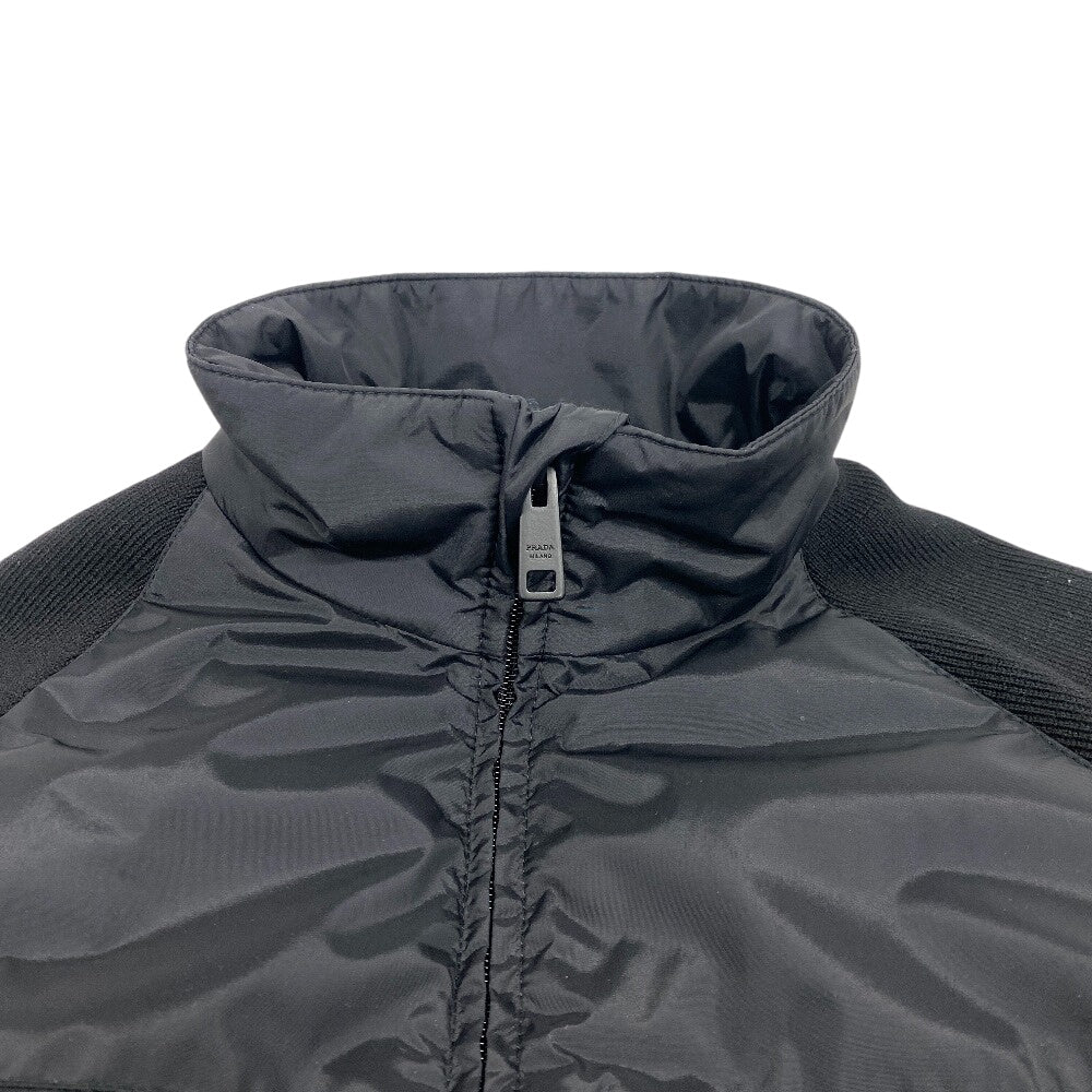PRADA Down jacket Wool, Polyester black Knit switching mens 46 Used Authentic