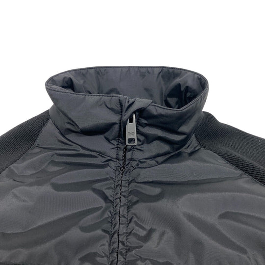 PRADA Down jacket Wool, Polyester black Knit switching mens 46 Used Authentic