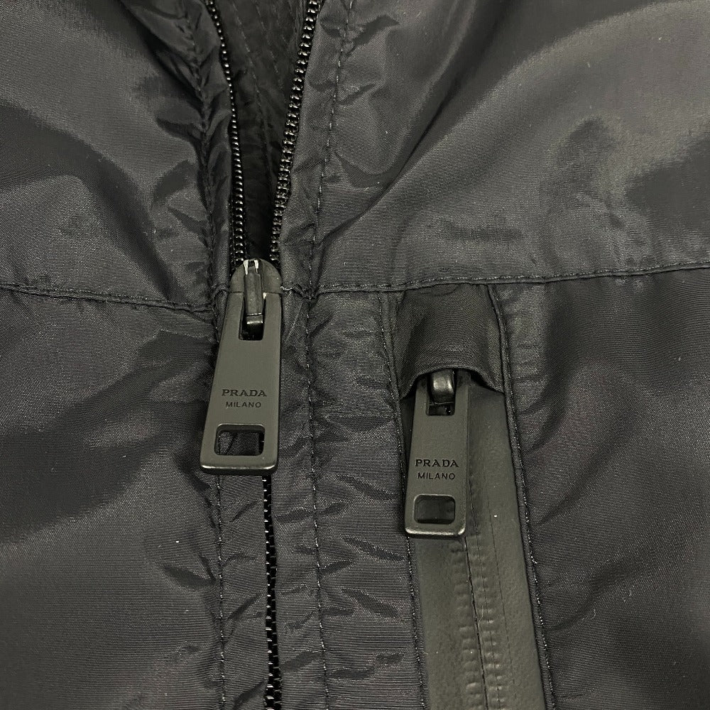 PRADA Down jacket Wool, Polyester black Knit switching mens 46 Used Authentic