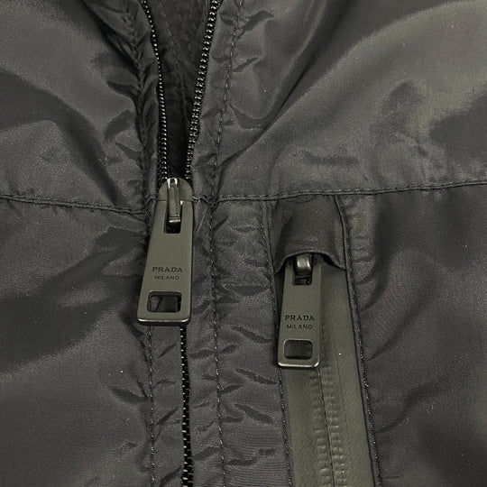 PRADA Down jacket Wool, Polyester black Knit switching mens 46 Used Authentic