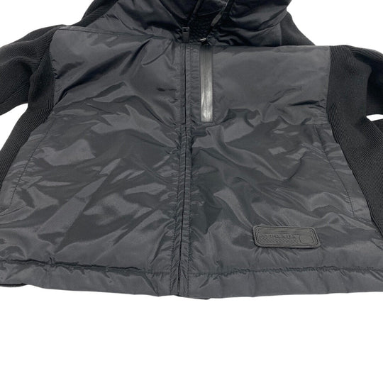 PRADA Down jacket Wool, Polyester black Knit switching mens 46 Used Authentic