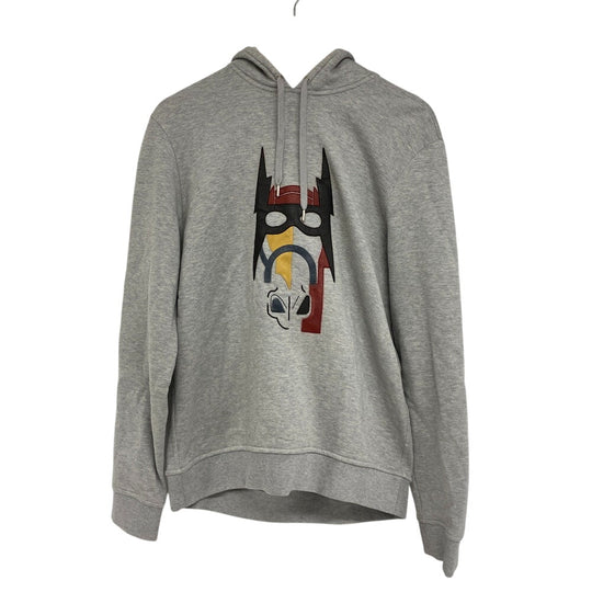 HERMES Hoodie cotton gray Super H mens L Used Authentic
