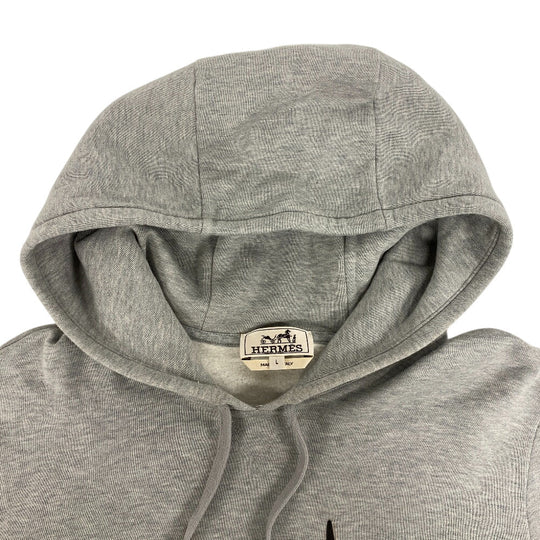 HERMES Hoodie cotton gray Super H mens L Used Authentic