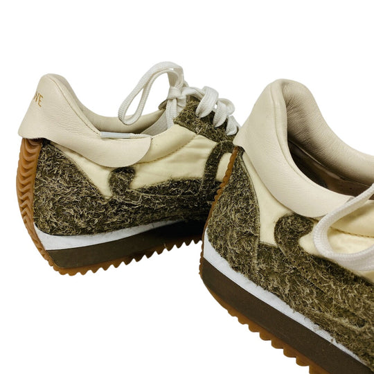 LOEWE sneakers 592310 Suede, Fabric beige flow runner mens 40 Used Authentic