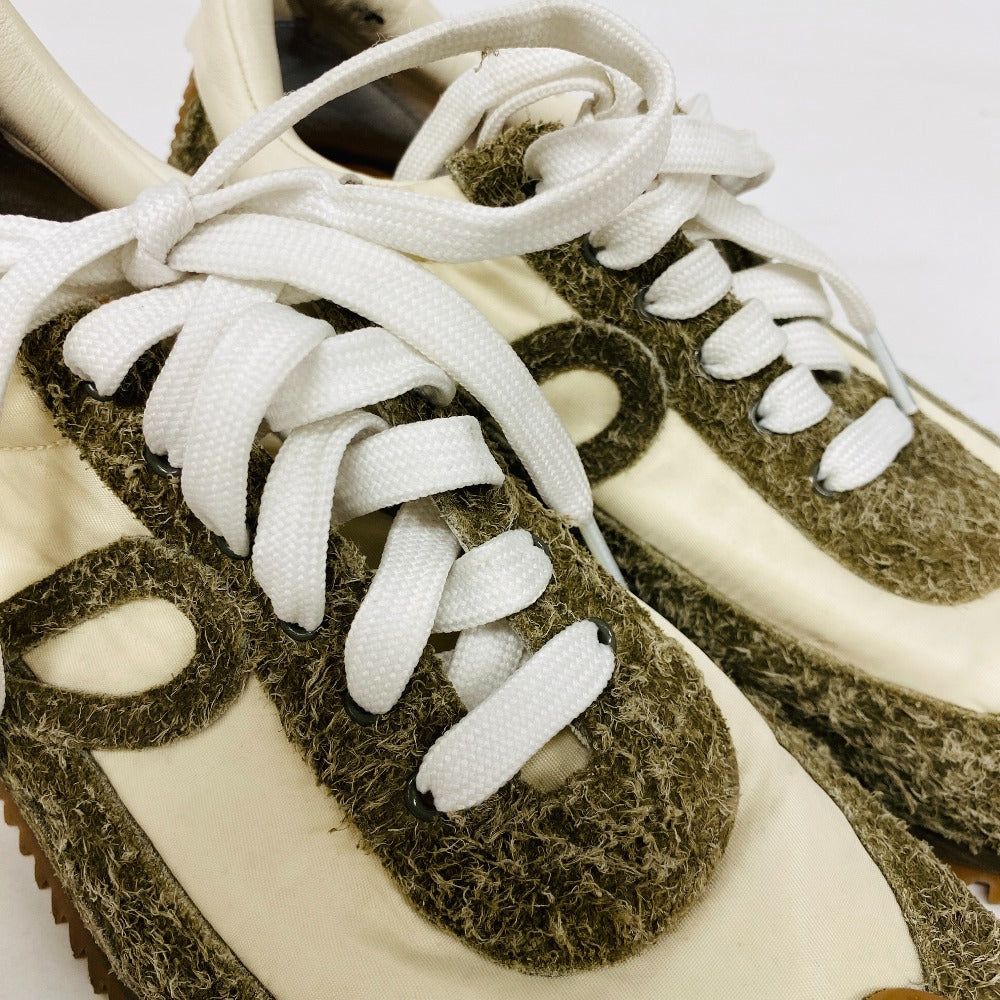 LOEWE sneakers 592310 Suede, Fabric beige flow runner mens 40 Used Authentic