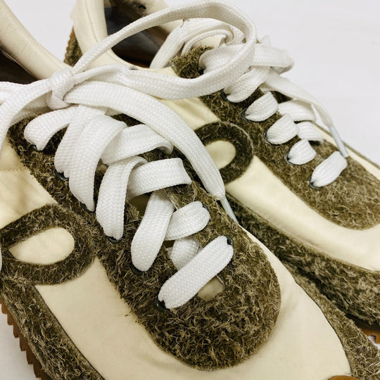 LOEWE sneakers 592310 Suede, Fabric beige flow runner mens 40 Used Authentic