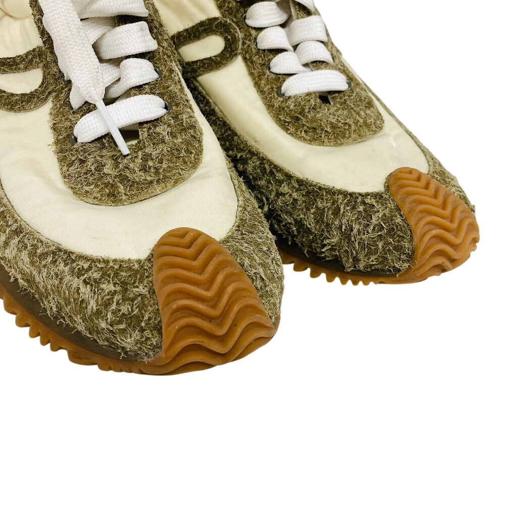 LOEWE sneakers 592310 Suede, Fabric beige flow runner mens 40 Used Authentic