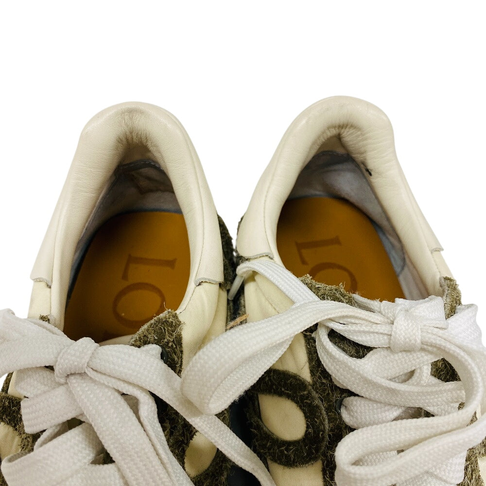 LOEWE sneakers 592310 Suede, Fabric beige flow runner mens 40 Used Authentic