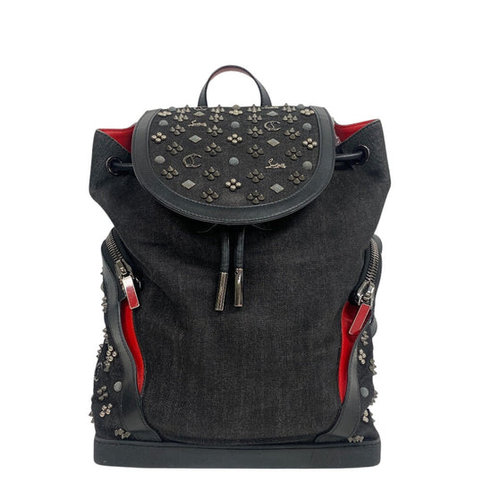 Christian Louboutin Backpack denim black Backpack Studs Women(Unisex) Used Authentic