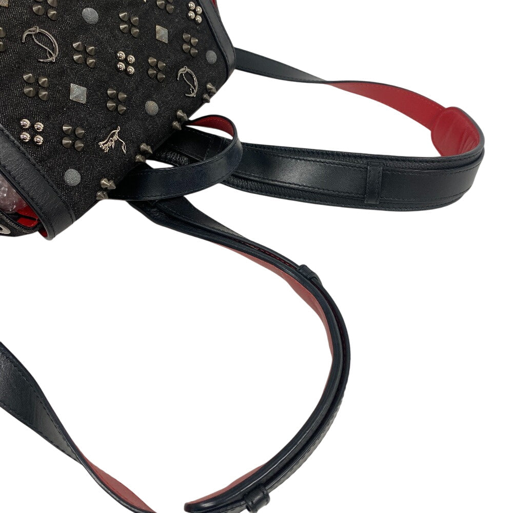 Christian Louboutin Backpack denim black Backpack Studs Women(Unisex) Used Authentic
