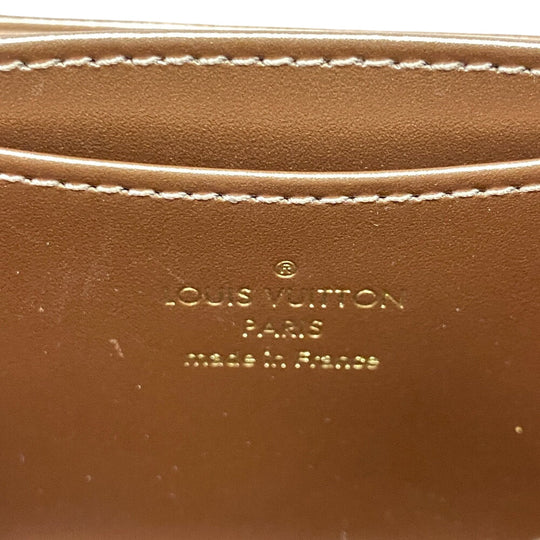LOUIS VUITTON Coin case M90601 Vernis beige Zip Around Monogram Vernis Zip around purse Women Used Authentic
