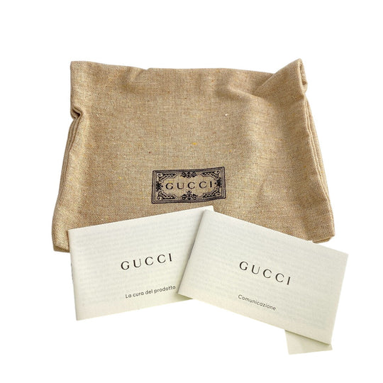 GUCCI Bifold Wallet leather beige GG Marmont Women Used Authentic