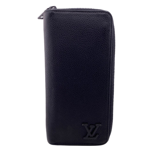 LOUIS VUITTON Long Wallet Purse M81743 leather black LV Aerogram Zippy Wallet Vertical Women Used Authentic
