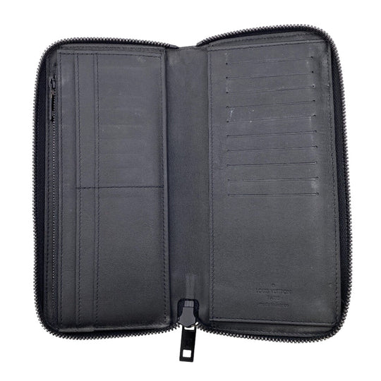 LOUIS VUITTON Long Wallet Purse M81743 leather black LV Aerogram Zippy Wallet Vertical Women Used Authentic