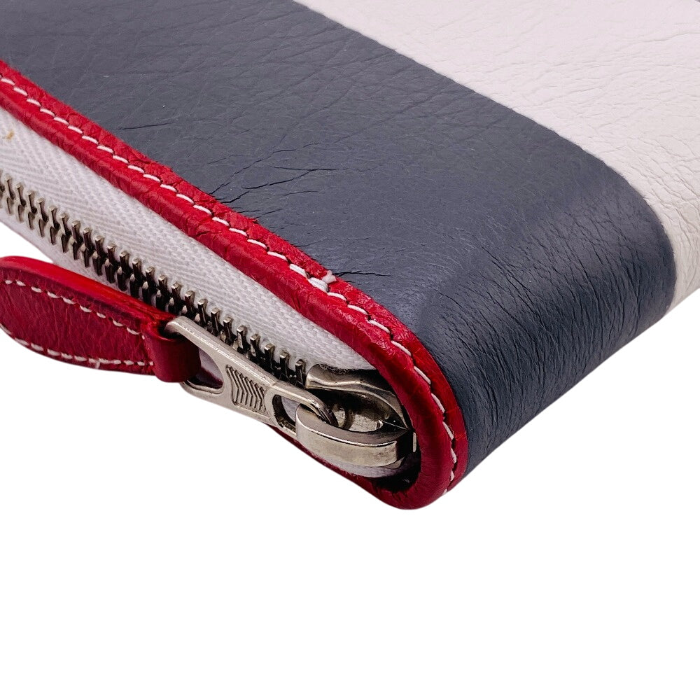 BALENCIAGA Long Wallet Purse 443655 leather multicolor Zip Around Women(Unisex) Used Authentic
