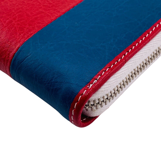 BALENCIAGA Long Wallet Purse 443655 leather multicolor Zip Around Women(Unisex) Used Authentic