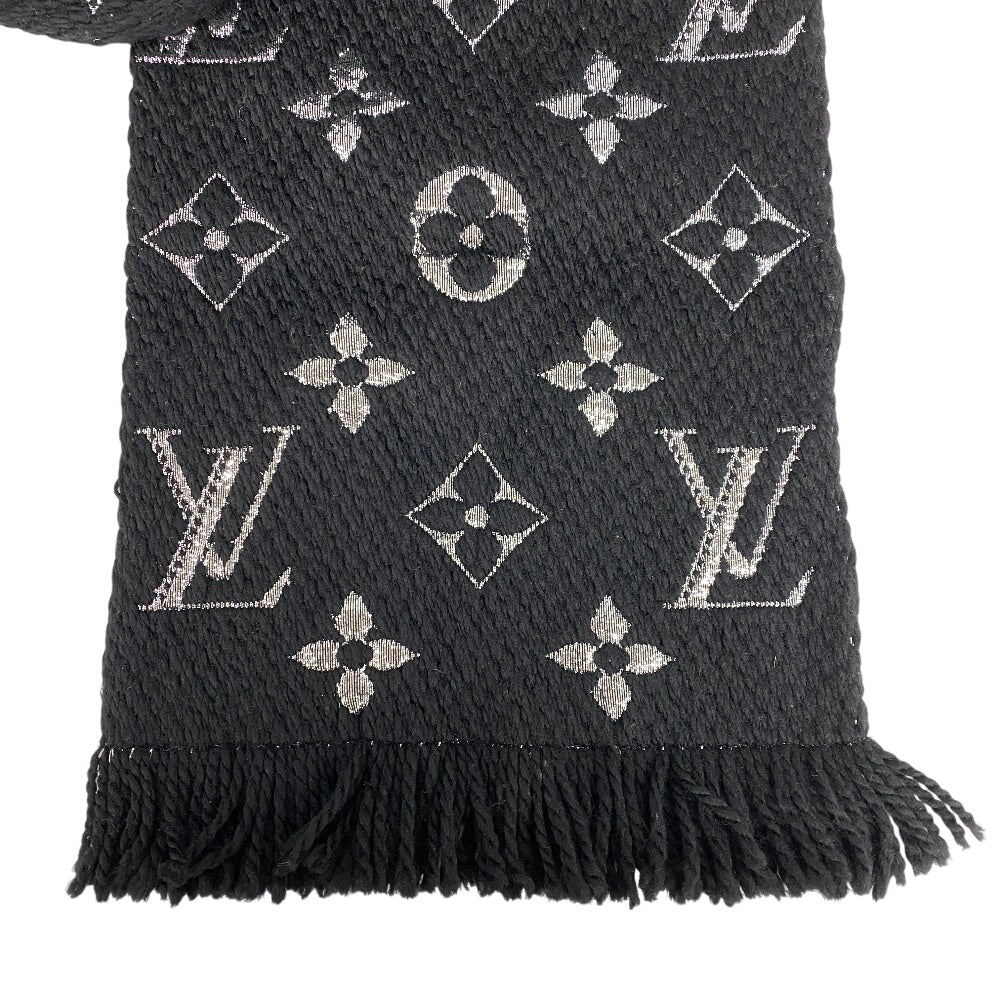 LOUIS VUITTON Scarf M75833 Wool, Silk black Escalp Logo Mania Shine Women(Unisex) Used Authentic