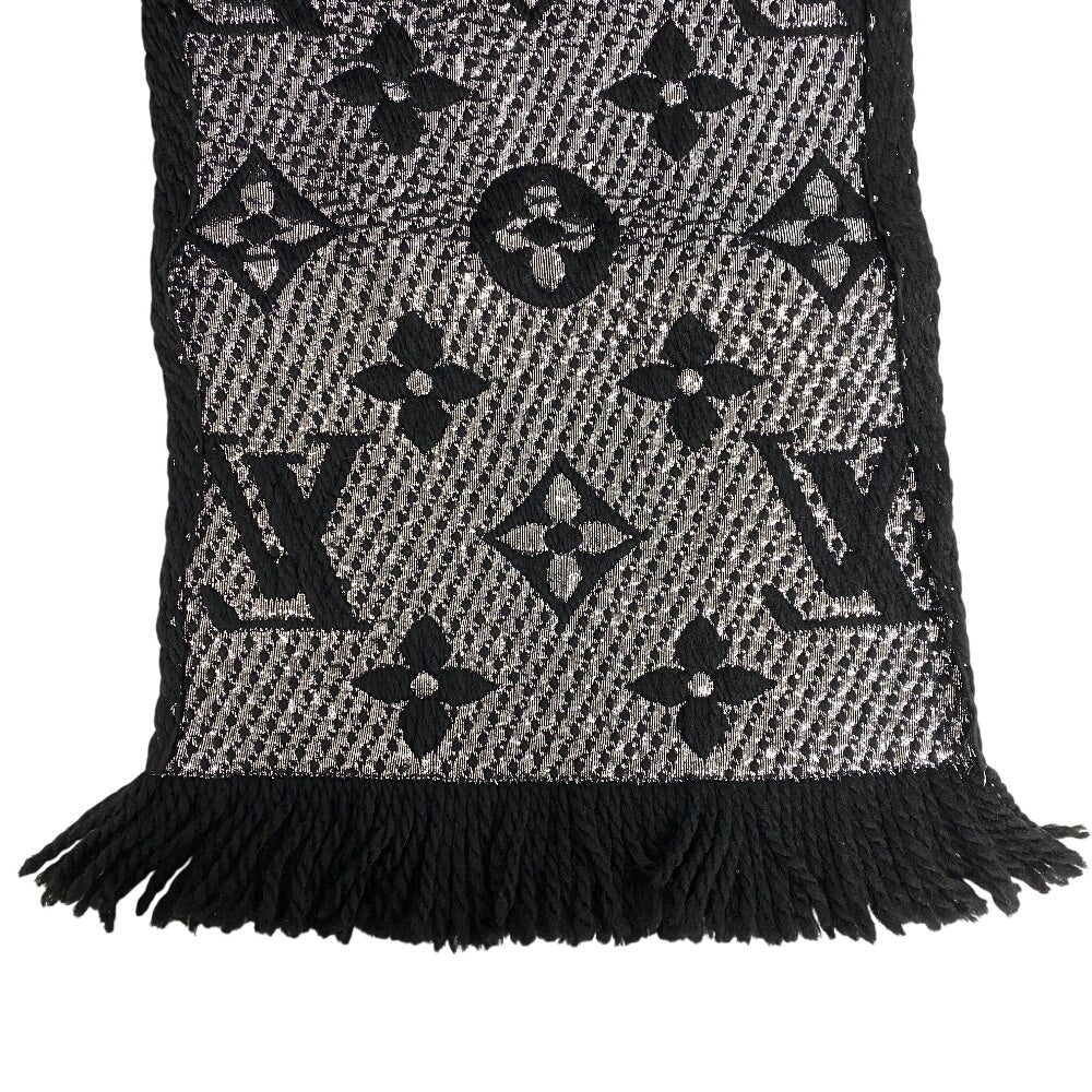 LOUIS VUITTON Scarf M75833 Wool, Silk black Escalp Logo Mania Shine Women(Unisex) Used Authentic