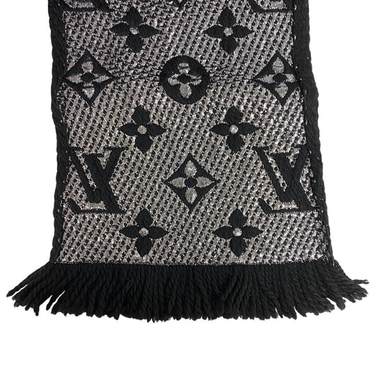 LOUIS VUITTON Scarf M75833 Wool, Silk black Escalp Logo Mania Shine Women(Unisex) Used Authentic