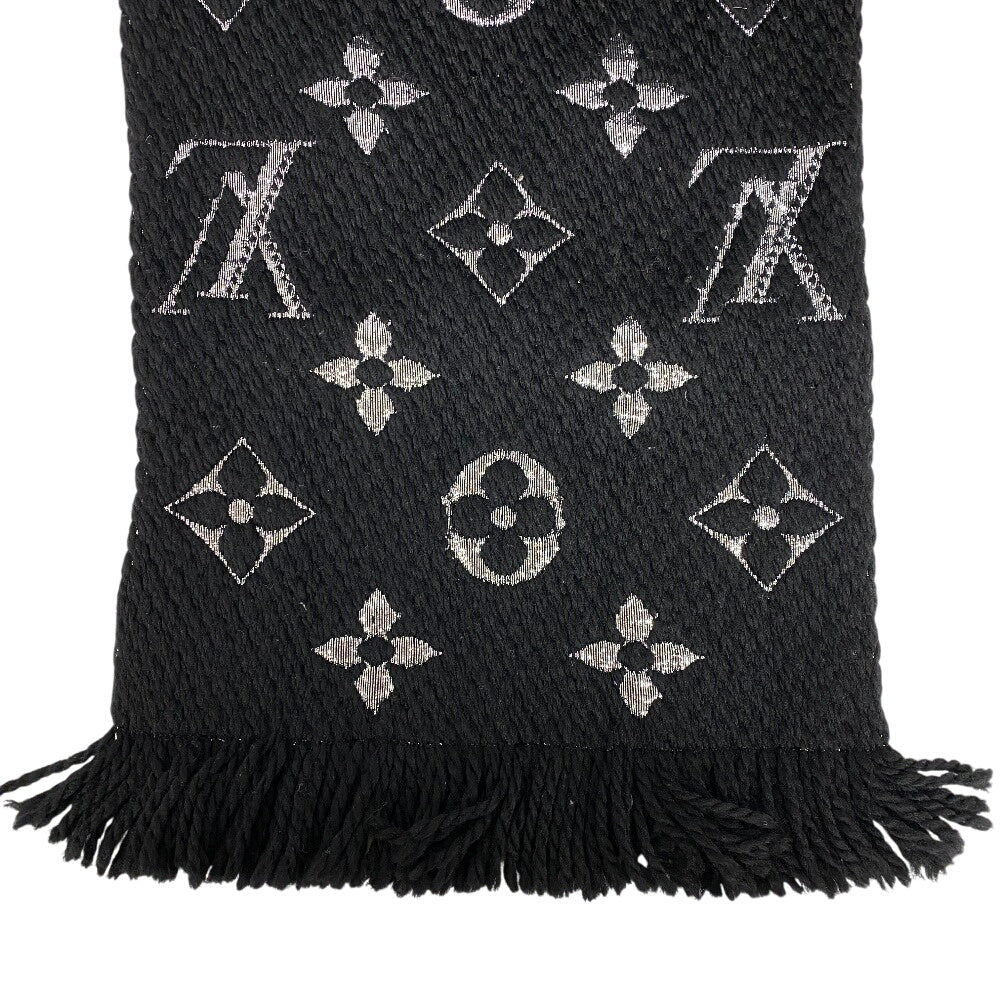 LOUIS VUITTON Scarf M75833 Wool, Silk black Escalp Logo Mania Shine Women(Unisex) Used Authentic