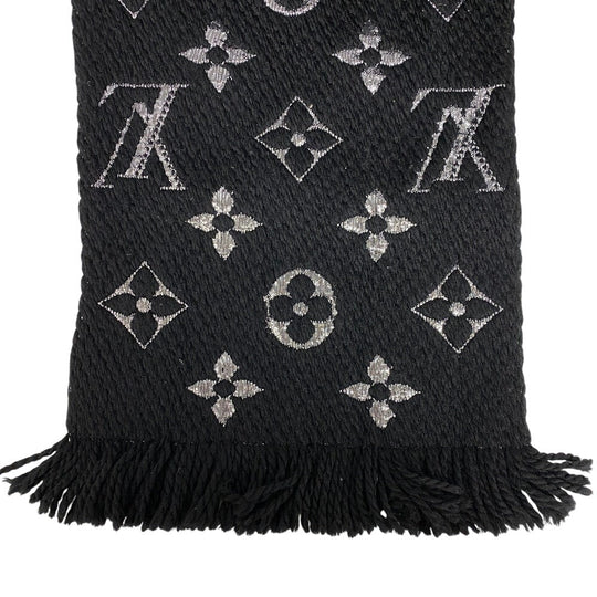 LOUIS VUITTON Scarf M75833 Wool, Silk black Escalp Logo Mania Shine Women(Unisex) Used Authentic
