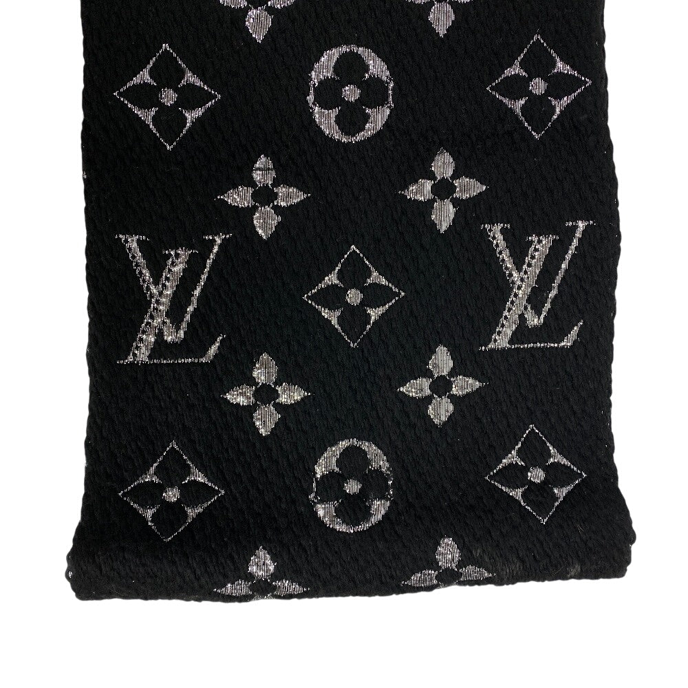 LOUIS VUITTON Scarf M75833 Wool, Silk black Escalp Logo Mania Shine Women(Unisex) Used Authentic