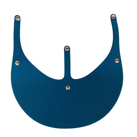 HERMES Sun visor leather blue reversible Women Used Authentic