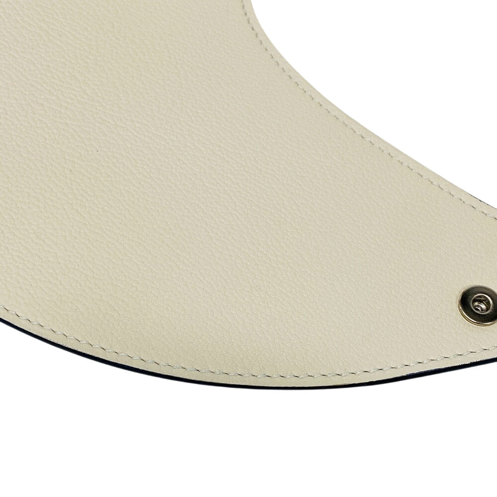 HERMES Sun visor leather blue reversible Women Used Authentic