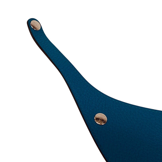 HERMES Sun visor leather blue reversible Women Used Authentic