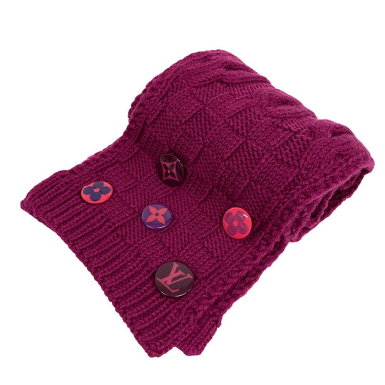 LOUIS VUITTON Scarf 400352 wool purple Echarpe Constance Women Used Authentic