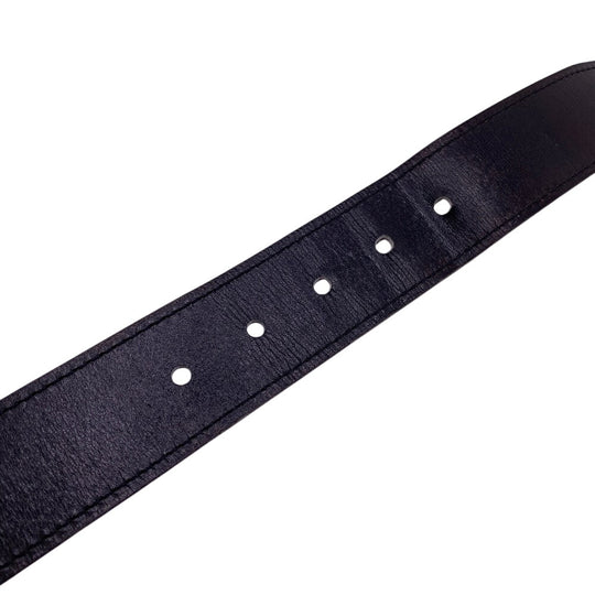 HERMES belt leather black Cape Cod Women Used Authentic