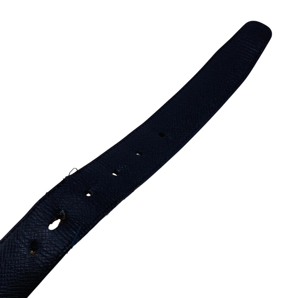LOUIS VUITTON belt M6834 leather black Saintur Damier Grafitte mens 85/34 Used Authentic
