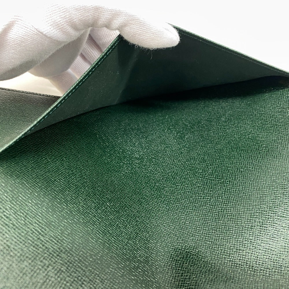 LOUIS VUITTON Notebook cover R20407 leather green Taiga Agenda Bureau mens(Unisex) Used Authentic