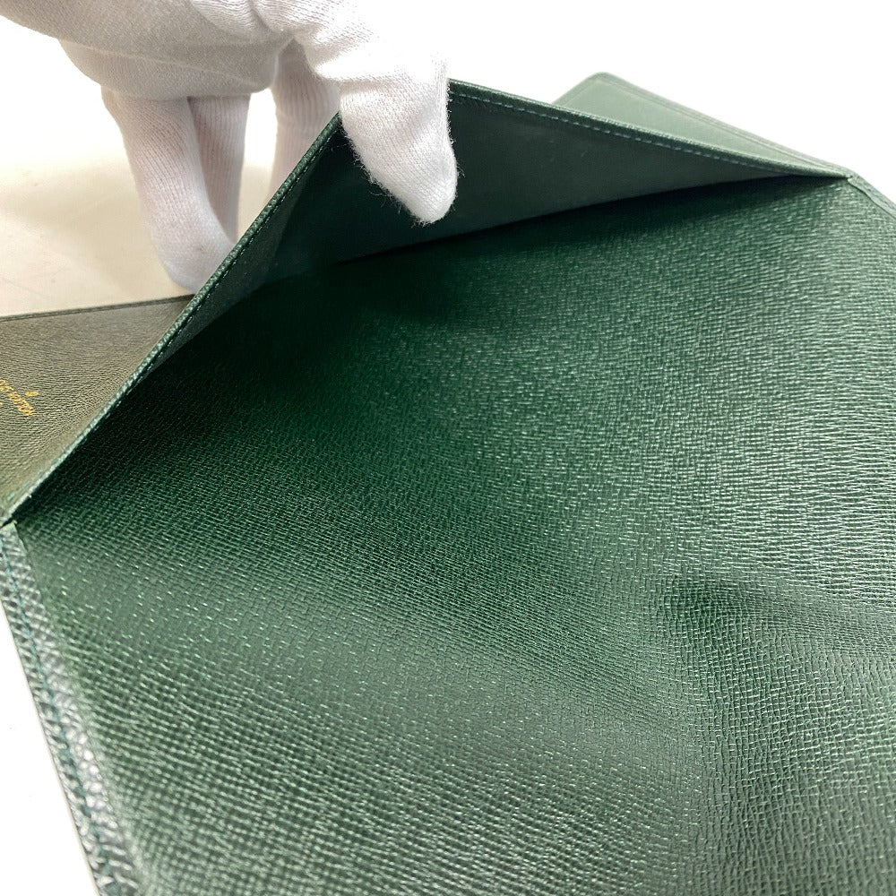 LOUIS VUITTON Notebook cover R20407 leather green Taiga Agenda Bureau mens(Unisex) Used Authentic