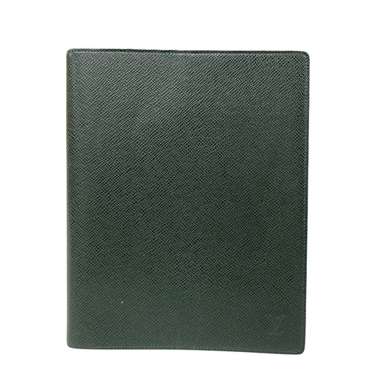 LOUIS VUITTON Notebook cover R20407 leather green Taiga Agenda Bureau mens(Unisex) Used Authentic