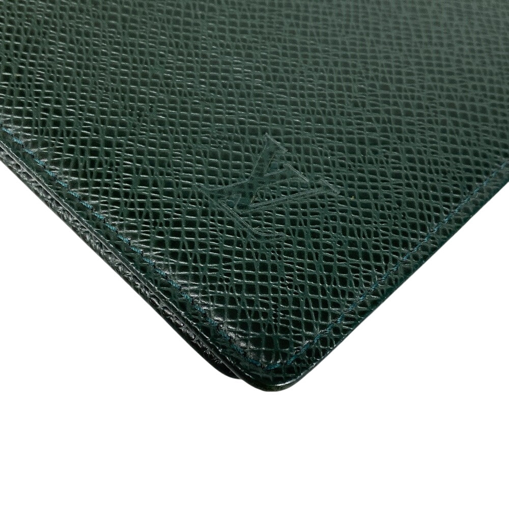 LOUIS VUITTON Notebook cover R20407 leather green Taiga Agenda Bureau mens(Unisex) Used Authentic