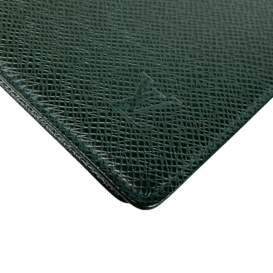 LOUIS VUITTON Notebook cover R20407 leather green Taiga Agenda Bureau mens(Unisex) Used Authentic
