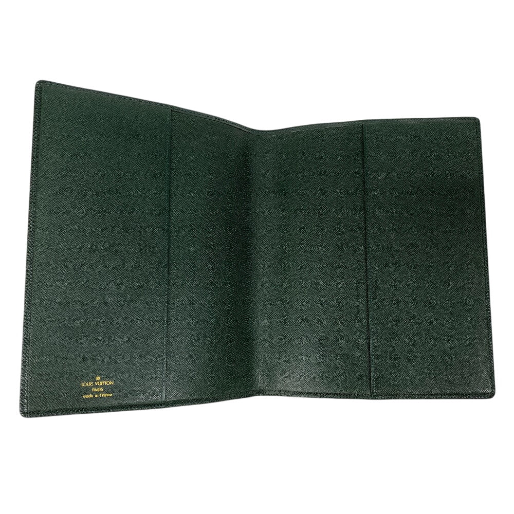 LOUIS VUITTON Notebook cover R20407 leather green Taiga Agenda Bureau mens(Unisex) Used Authentic