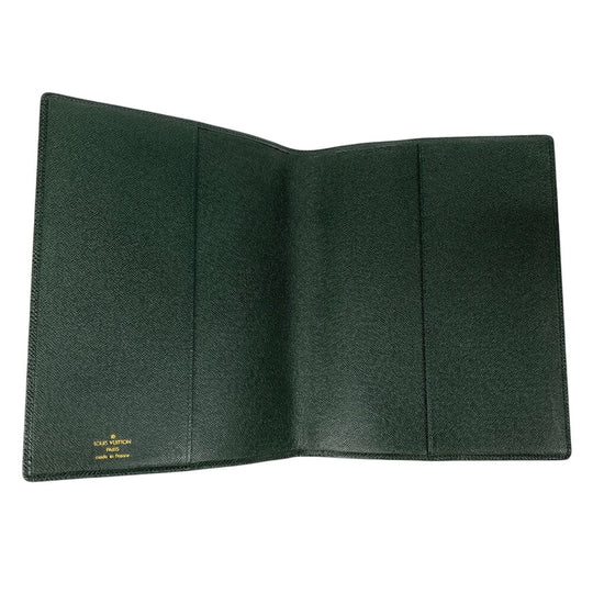 LOUIS VUITTON Notebook cover R20407 leather green Taiga Agenda Bureau mens(Unisex) Used Authentic