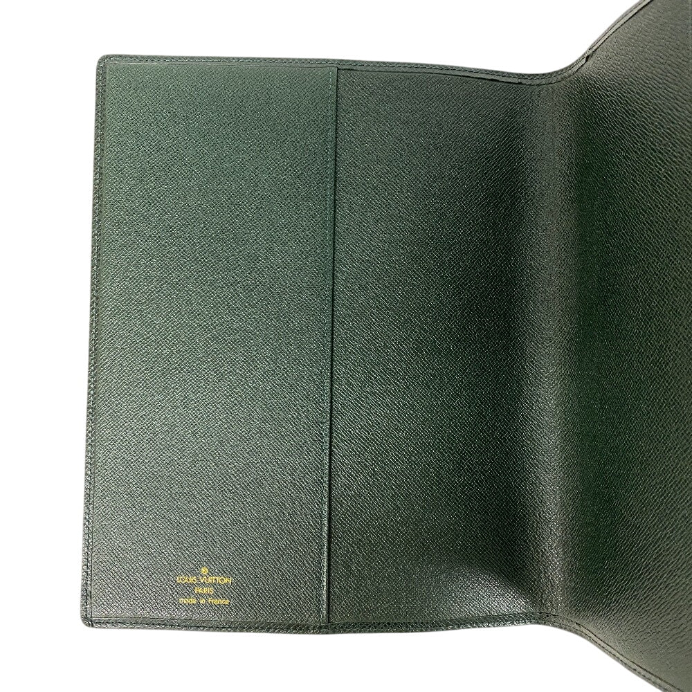 LOUIS VUITTON Notebook cover R20407 leather green Taiga Agenda Bureau mens(Unisex) Used Authentic