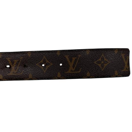 LOUIS VUITTON belt M0167 leather Brown Saintur Monogram LV Line LV Line mens(Unisex) 90/36 Used Authentic