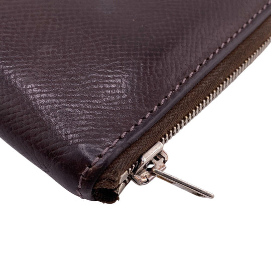 HERMES Long Wallet Purse leather Brown Asap Long Classic