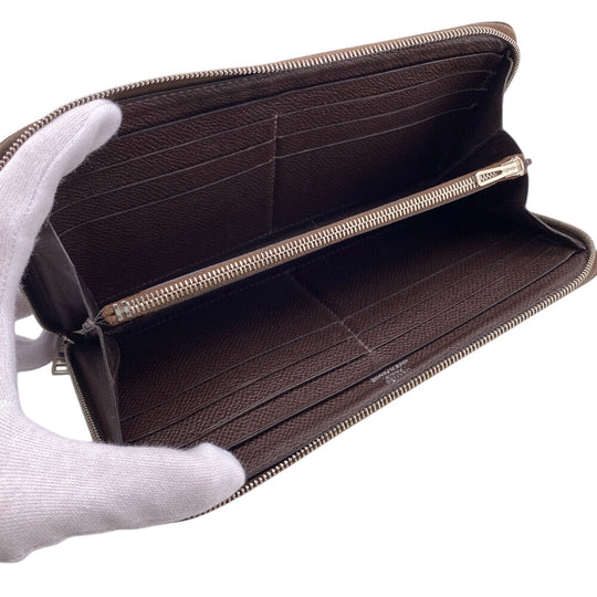HERMES Long Wallet Purse leather Brown Asap Long Classic