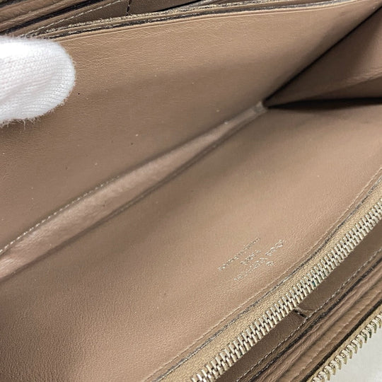 LOUIS VUITTON Long Wallet Purse leather beige L-shaped zipper Portefeuille M60147 Comet Parnassus Women Used Authentic