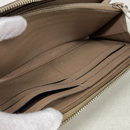 LOUIS VUITTON Long Wallet Purse leather beige L-shaped zipper Portefeuille M60147 Comet Parnassus Women Used Authentic