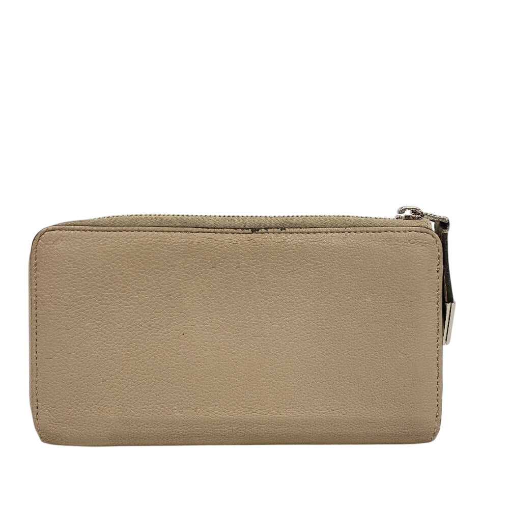 LOUIS VUITTON Long Wallet Purse leather beige L-shaped zipper Portefeuille M60147 Comet Parnassus Women Used Authentic