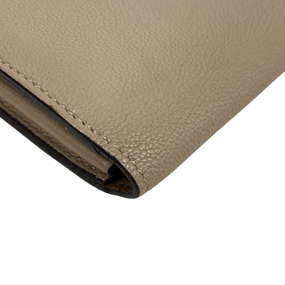 LOUIS VUITTON Long Wallet Purse leather beige L-shaped zipper Portefeuille M60147 Comet Parnassus Women Used Authentic