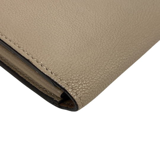 LOUIS VUITTON Long Wallet Purse leather beige L-shaped zipper Portefeuille M60147 Comet Parnassus Women Used Authentic