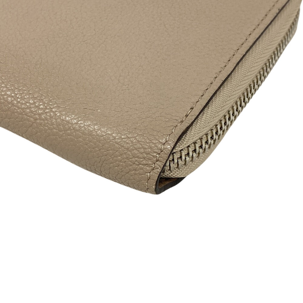 LOUIS VUITTON Long Wallet Purse leather beige L-shaped zipper Portefeuille M60147 Comet Parnassus Women Used Authentic
